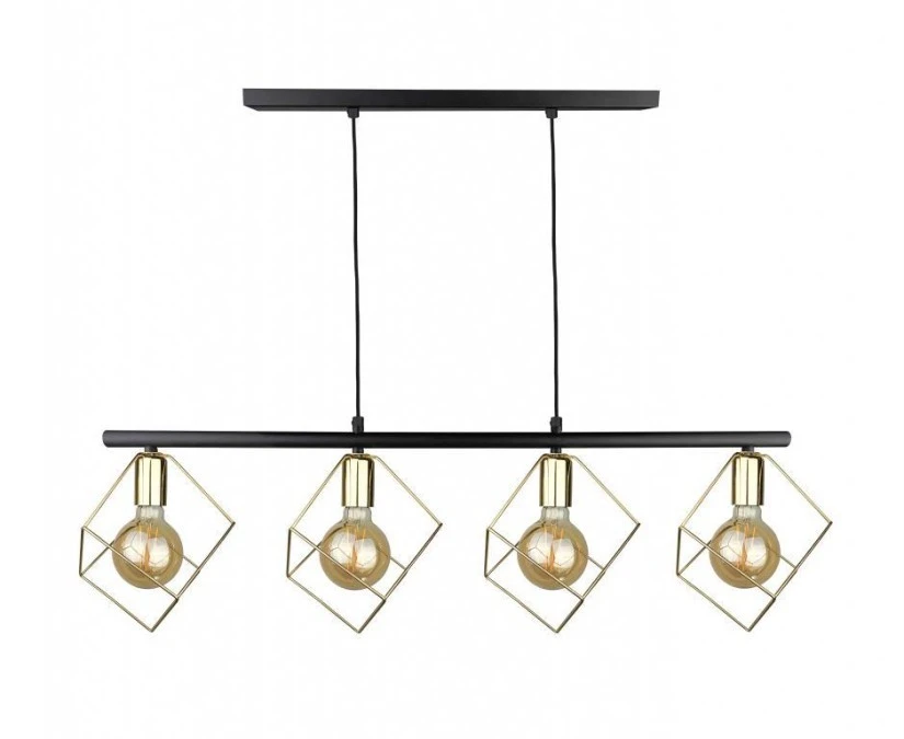 Lampa wisząca nowoczesna 4xE27 ARNICA BLACK/GOLD LONG