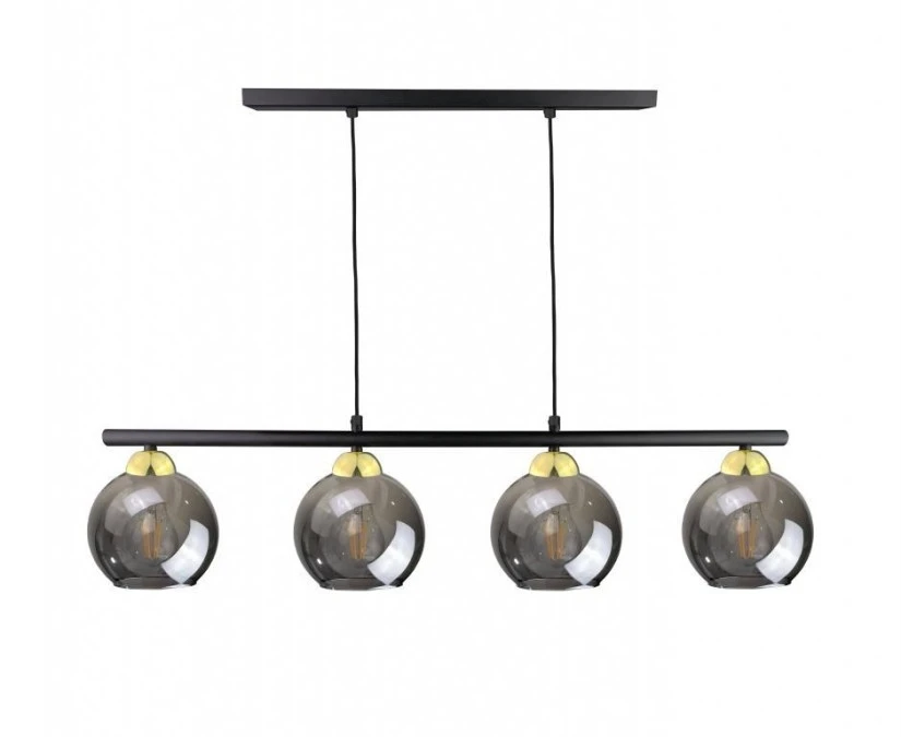 Lampa wisząca nowoczesna 4xE27 MINOR BLACK/GOLD LONG