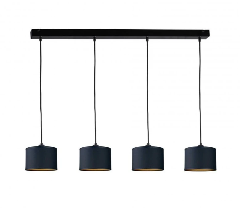 Lampa wisząca nowoczesna abażur 4xE27 FLOW BLACK
