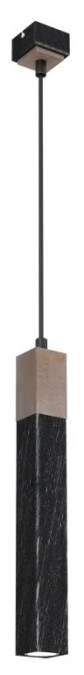 Lampa wisząca SOLO SAWN BLACK / PATINATED WOOD 1x mini GU10 MLP7469 Milagro