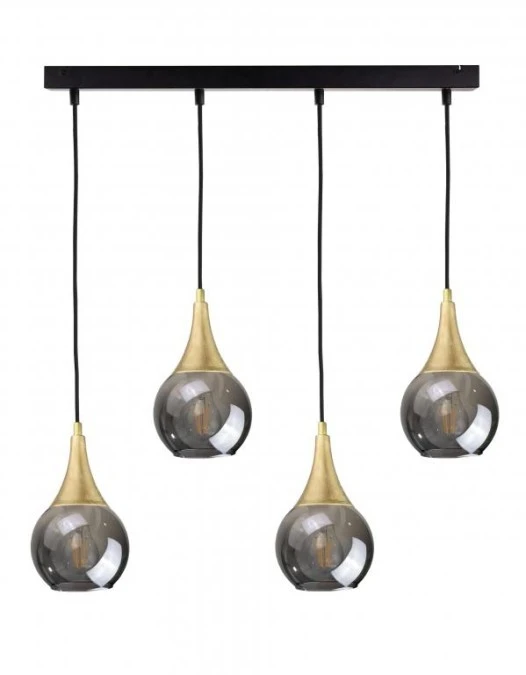 Lampa wisząca nowoczesna 4xE27 LACRIMA SMOKY/GOLD