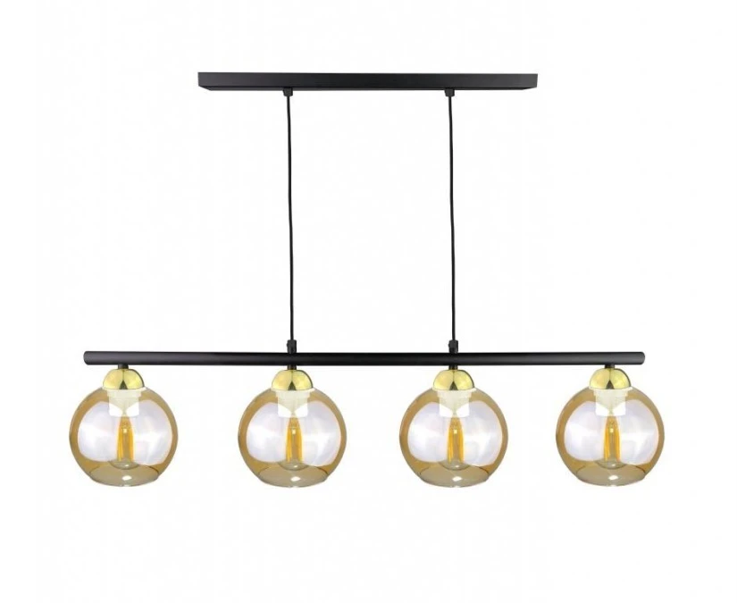 Lampa wisząca nowoczesna 4xE27 AMARUS BLACK/GOLD LONG