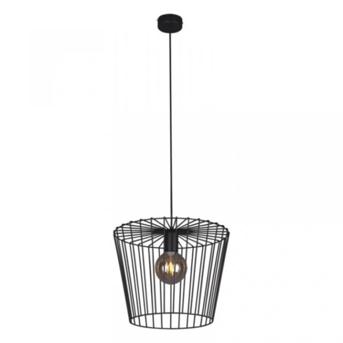 Lampa wisząca SOUL BLACK z drucianym koszykiem w kolorze czarnym do jadalni, gwint E27 K‑4641 Kaja Lighting
