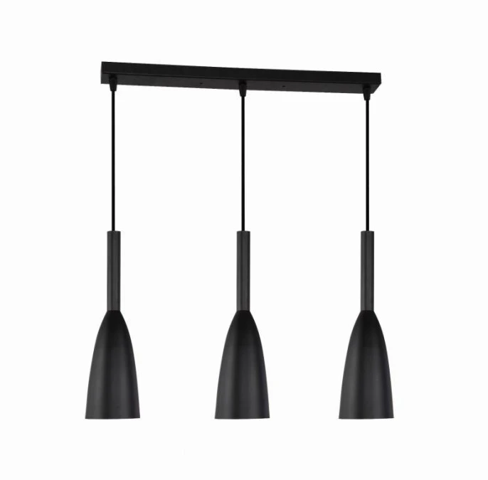Lampa wisząca SOLIN zwisy na czarnej listwie 3xE27 do salonu LP‑181/3L BK Light Prestige