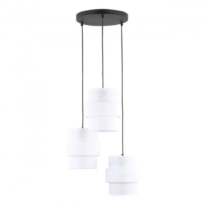 Lampa wisząca na okrągłej rozecie z białymi kloszami CALISTO WHITE na E27 6018 TK Lighting