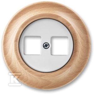Gniazdo teleinformatyczne podwójne Decento biały/buk naturalny 5014K-C01018 50 2CHK291018C4050