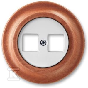 Gniazdo teleinformatyczne podwójne Decento biały/czereśnia 5014K-C01018 52 2CHK291018C4052