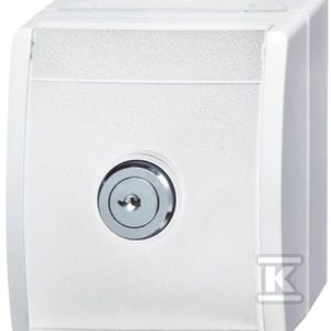 Gniazdo SCHUKO z zamkiem w klapce zamykane. 2 klucze. Ocean biały alpejski 20 EWSL-54 2CKA002083A0832