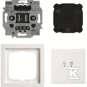 Komplet ściemniacza sensor 2-krotny, wkładka flex 64851 U, ramka i pokrywy, Future linear 84 biały studyjny 62851 UJ-84-WL-500, ABB-free@home flex WL 2CKA006200A0295