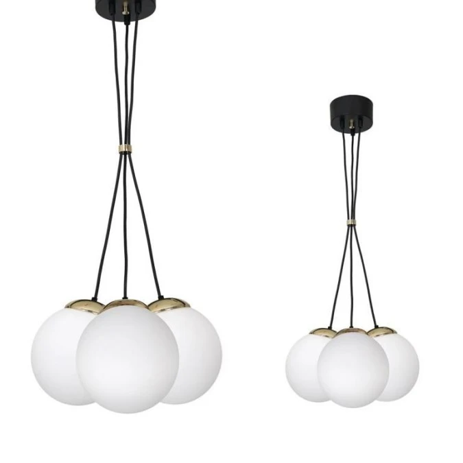 Lampa wisząca SPARTA BLACK / GOLD 3xE14 MLP6499 Milagro