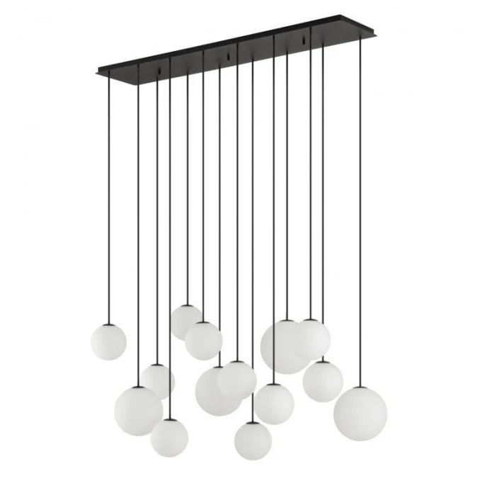 Lampa wisząca SNOWBALL XIV czarna białe klosze G9 12W LED do salonu 11408 Nowodvorski