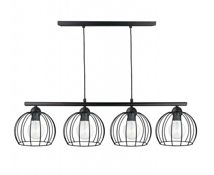 Lampa wisząca nowoczesna 4xE27 BACCA BLACK LONG