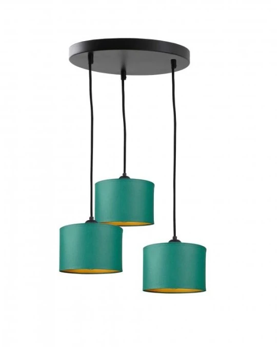 Lampa wisząca nowoczesna abażur 3x E27 FLOW GREEN