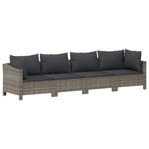 Ogrodowy zestaw wypoczynkowy Szary Technorattan 2x fotel + 2x sofa 372218