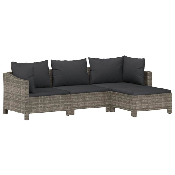 Ogrodowy zestaw wypoczynkowy Szary Technorattan 2x fotel + sofa 372318