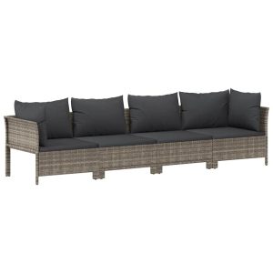 Ogrodowy zestaw wypoczynkowy Szary Technorattan 2x hjørne + 2x sofa 372307