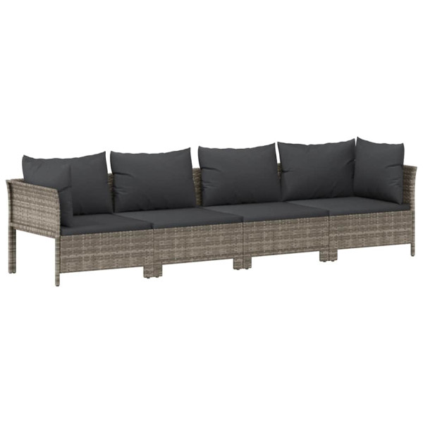 Ogrodowy zestaw wypoczynkowy Szary Technorattan 2x hjørne + 2x sofa 372307