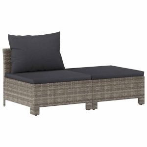 Ogrodowy zestaw wypoczynkowy Szary Technorattan sofa środkowa + 372322
