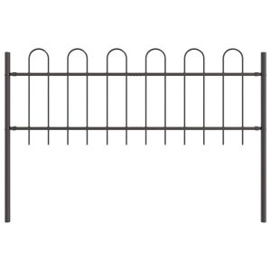 Ogrodzenie Płot Malowana Proszkowo Stal 1,7×0,6 m Szary 872241 Ogrodzenie Płot Malowana Proszkowo Stal 1,7×0,6 m Szary 872241
