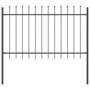 Ogrodzenie Płot Malowana Proszkowo Stal 1,7×0,8 m Szary 872165 Ogrodzenie Płot Malowana Proszkowo Stal 1,7×0,8 m Szary 872165