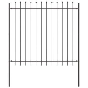 Ogrodzenie Płot Malowana Proszkowo Stal 1,7×1,5 m Szary 871827
