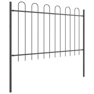 Ogrodzenie Płot Malowana Proszkowo Stal 10,2×0,8 m Szary 871853