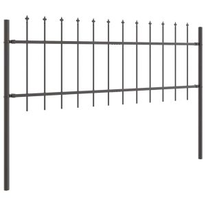 Ogrodzenie Płot Malowana Proszkowo Stal 13,6×0,6 m Szary 871795 Ogrodzenie Płot Malowana Proszkowo Stal 13,6×0,6 m Szary 871795