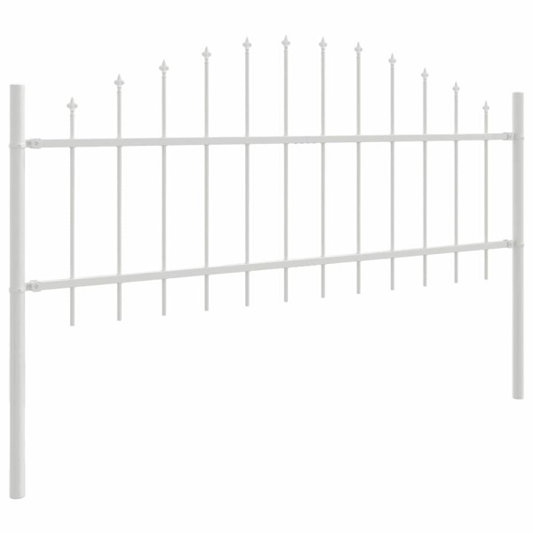 Ogrodzenie Płot Malowana Proszkowo Stal 170x140 cm Biały 870932