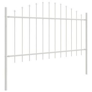 Ogrodzenie Płot Malowana Proszkowo Stal 170×140 cm Biały 871011