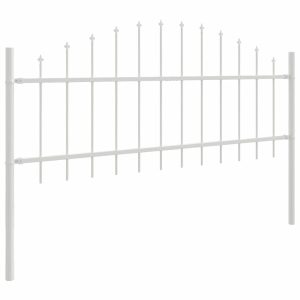 Ogrodzenie Płot Malowana Proszkowo Stal 170×140 cm Biały 871039