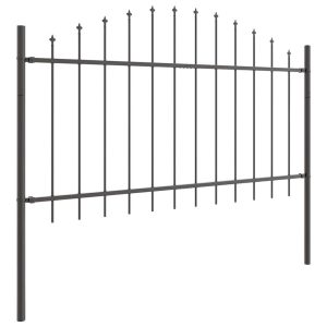 Ogrodzenie Płot Malowana Proszkowo Stal 170×140 cm Szary 871092