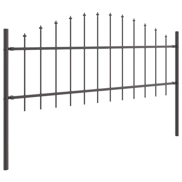 Ogrodzenie Płot Malowana Proszkowo Stal 170x140 cm Szary 871008