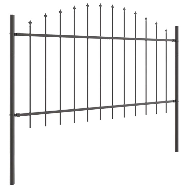Ogrodzenie Płot Malowana Proszkowo Stal 170x140 cm Szary 870881
