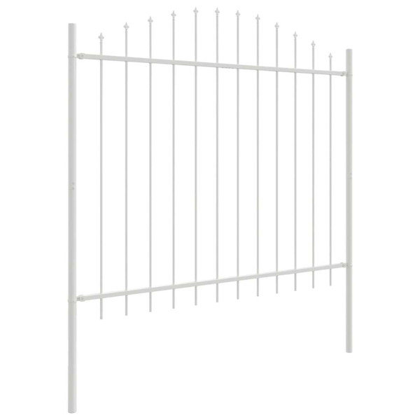 Ogrodzenie Płot Malowana Proszkowo Stal 170x165 cm Biały 870956