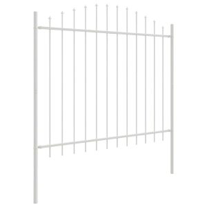 Ogrodzenie Płot Malowana Proszkowo Stal 170×165 cm Biały 870897