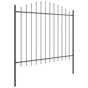 Ogrodzenie Płot Malowana Proszkowo Stal 170×165 cm Szary 870918