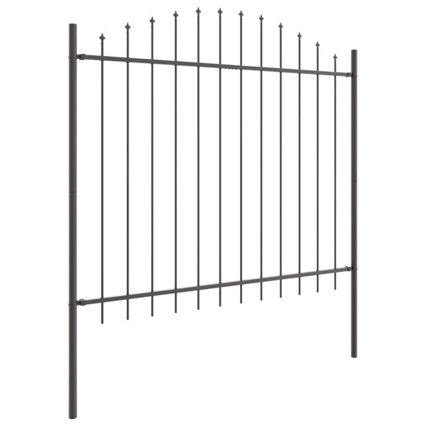 Ogrodzenie Płot Malowana Proszkowo Stal 170x165 cm Szary 871073