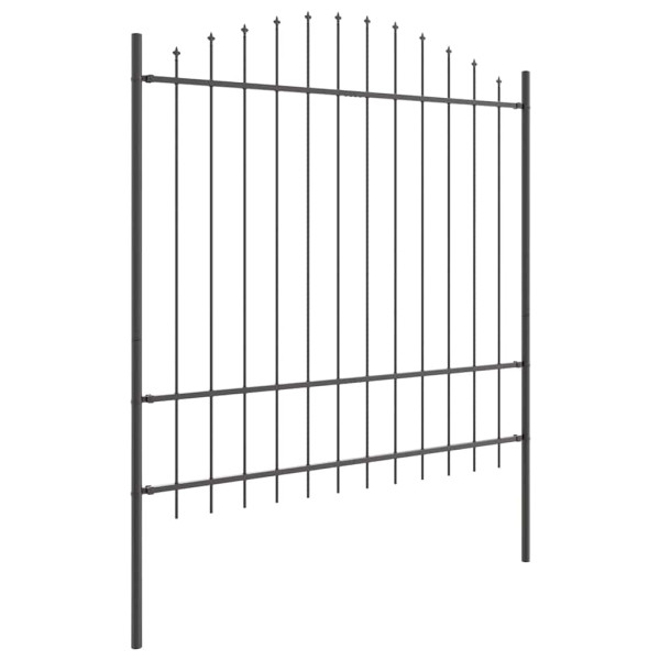 Ogrodzenie Płot Malowana Proszkowo Stal 170x215 cm Szary 870884