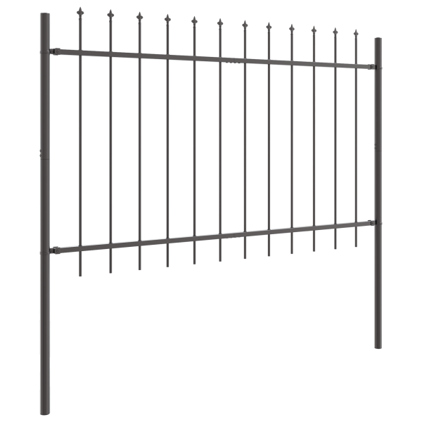 Ogrodzenie Płot Malowana Proszkowo Stal 5,1x1,2 m Szary 872101