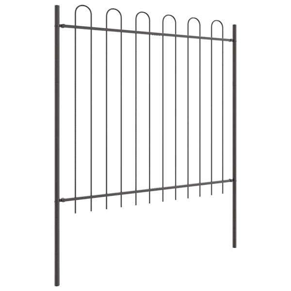 Ogrodzenie Płot Malowana Proszkowo Stal 5,1x1,5 m Szary 871790