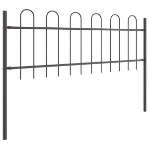 Ogrodzenie Płot Malowana Proszkowo Stal 6,8×0,6 m Szary 872109 Ogrodzenie Płot Malowana Proszkowo Stal 6,8×0,6 m Szary 872109