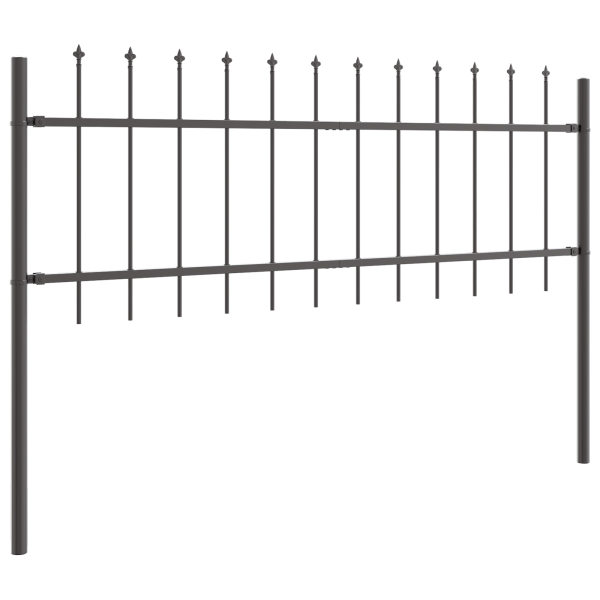 Ogrodzenie Płot Malowana Proszkowo Stal 6,8x0,6 m Szary 872212