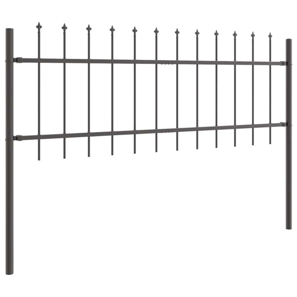 Ogrodzenie Płot Malowana Proszkowo Stal 8,5x0,6 m Szary 872156