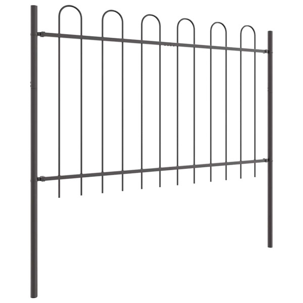 Ogrodzenie Płot Malowana Proszkowo Stal 8,5x1 m Szary 871809