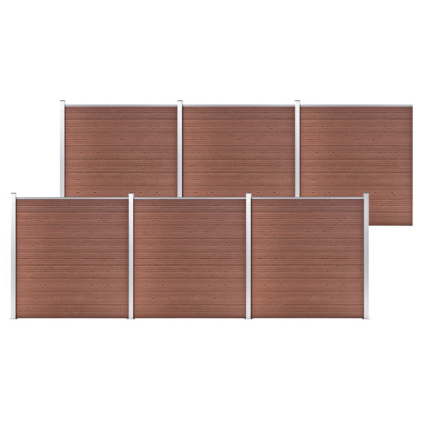 Ogrodzenie Płot WPC 1045x186 cm Brązowy 870579