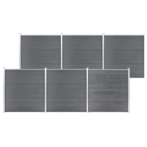 Ogrodzenie Płot WPC 1045×186 cm Szary 870571 Ogrodzenie Płot WPC 1045×186 cm Szary 870571