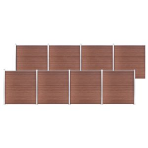 Ogrodzenie Płot WPC 1391×186 cm Brązowy 870630 Ogrodzenie Płot WPC 1391×186 cm Brązowy 870630