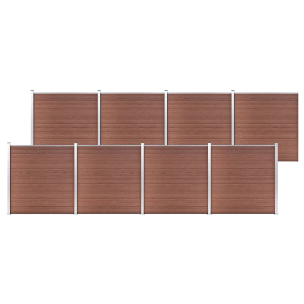 Ogrodzenie Płot WPC 1391x186 cm Brązowy 870630