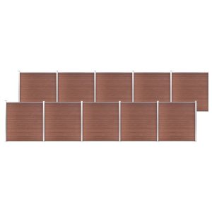 Ogrodzenie Płot WPC 1737×186 cm Brązowy 870567 Ogrodzenie Płot WPC 1737×186 cm Brązowy 870567