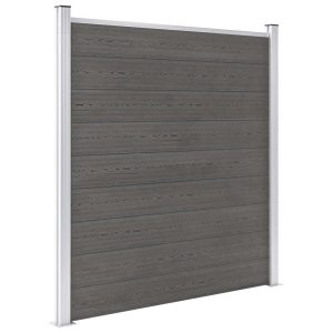 Ogrodzenie Płot WPC 180×186 cm Szary 870592 Ogrodzenie Płot WPC 180×186 cm Szary 870592
